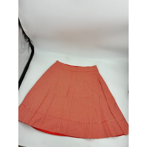 Lane Bryant Womens Size 28 Orange Modernist Collection A Line Skirt Polka Dot - Picture 1 of 6